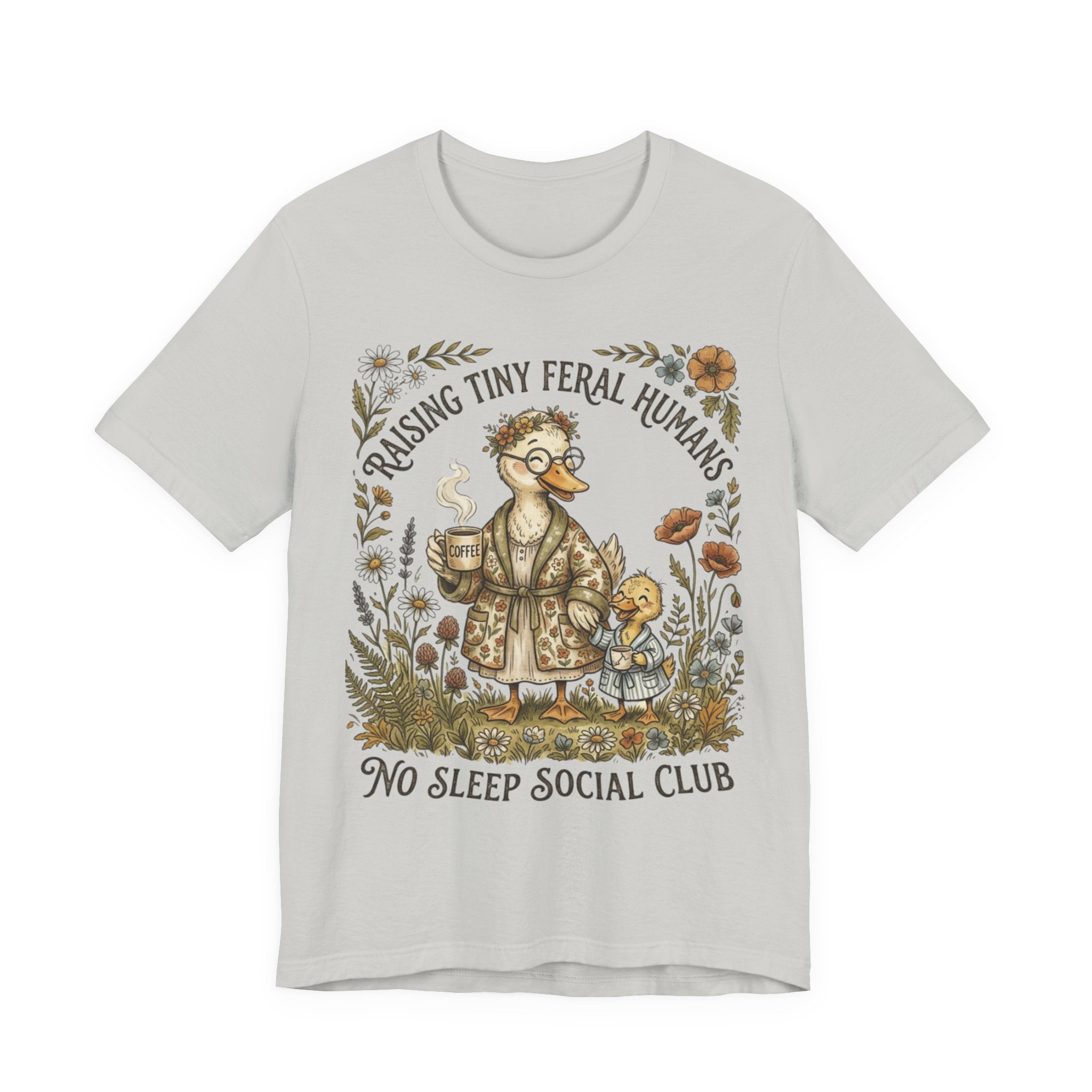 Funny Mom Shirt, Raising Tiny Feral Humans, Motherhood Tee, Gift for Mom, Duck Graphic Shirt, Coffee Mama Tee, Mothers Day Gift