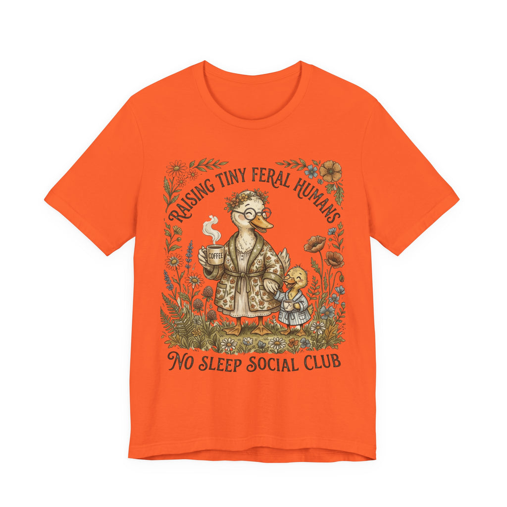 Funny Mom Shirt, Raising Tiny Feral Humans, Motherhood Tee, Gift for Mom, Duck Graphic Shirt, Coffee Mama Tee, Mothers Day Gift