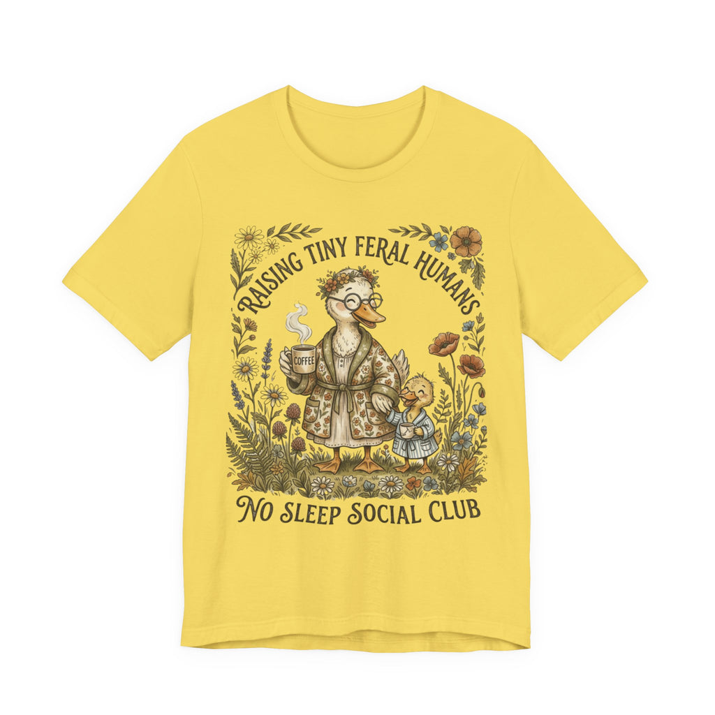 Funny Mom Shirt, Raising Tiny Feral Humans, Motherhood Tee, Gift for Mom, Duck Graphic Shirt, Coffee Mama Tee, Mothers Day Gift