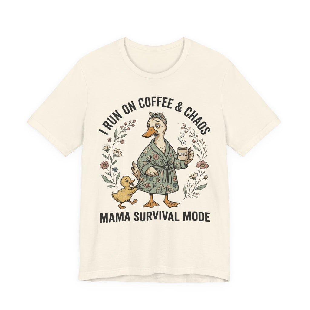 Coffee And Chaos Shirt, Funny Mom Shirt, Motherhood Tee, Gift For Mom, Tired Mama Shirt, Duck Mom Graphic Tee