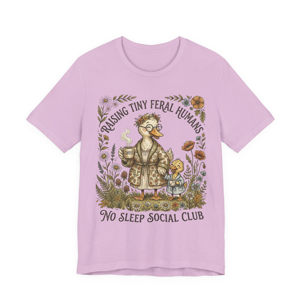 Funny Mom Shirt, Raising Tiny Feral Humans, Motherhood Tee, Gift for Mom, Duck Graphic Shirt, Coffee Mama Tee, Mothers Day Gift