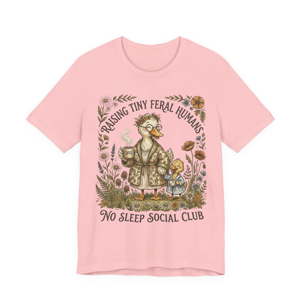 Funny Mom Shirt, Raising Tiny Feral Humans, Motherhood Tee, Gift for Mom, Duck Graphic Shirt, Coffee Mama Tee, Mothers Day Gift
